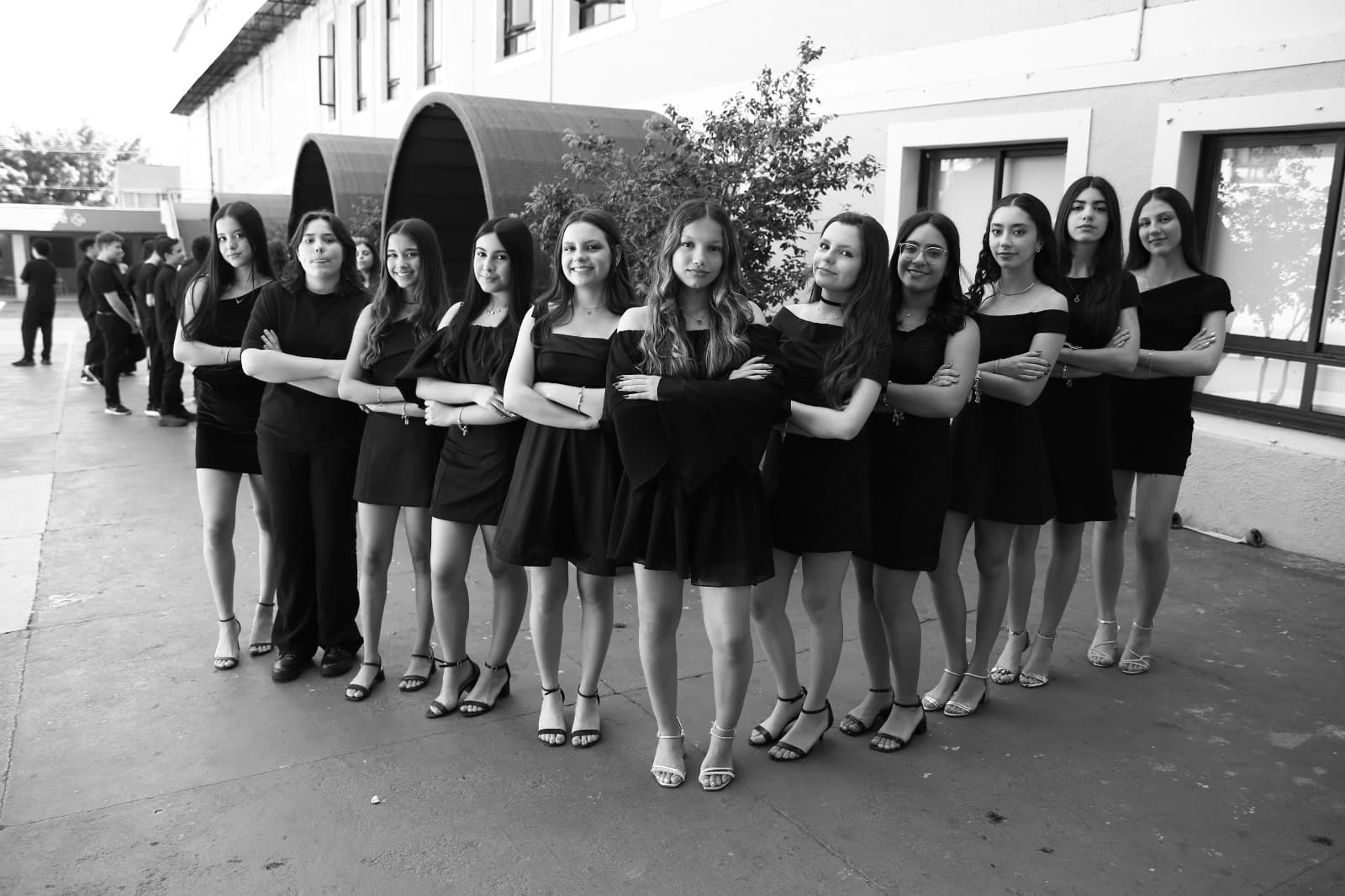 Ensaio da turma em preto e branco